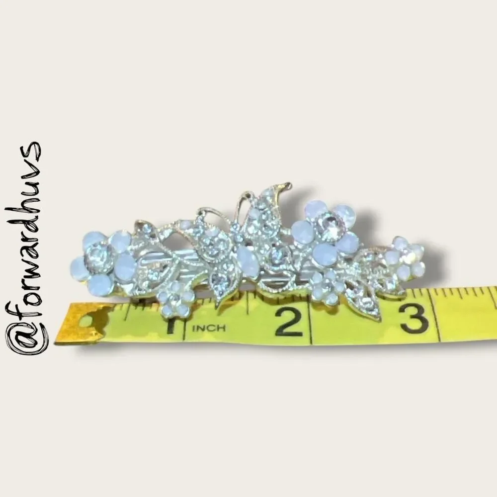 3” Butterfly Hair Barrette with Rhinestones